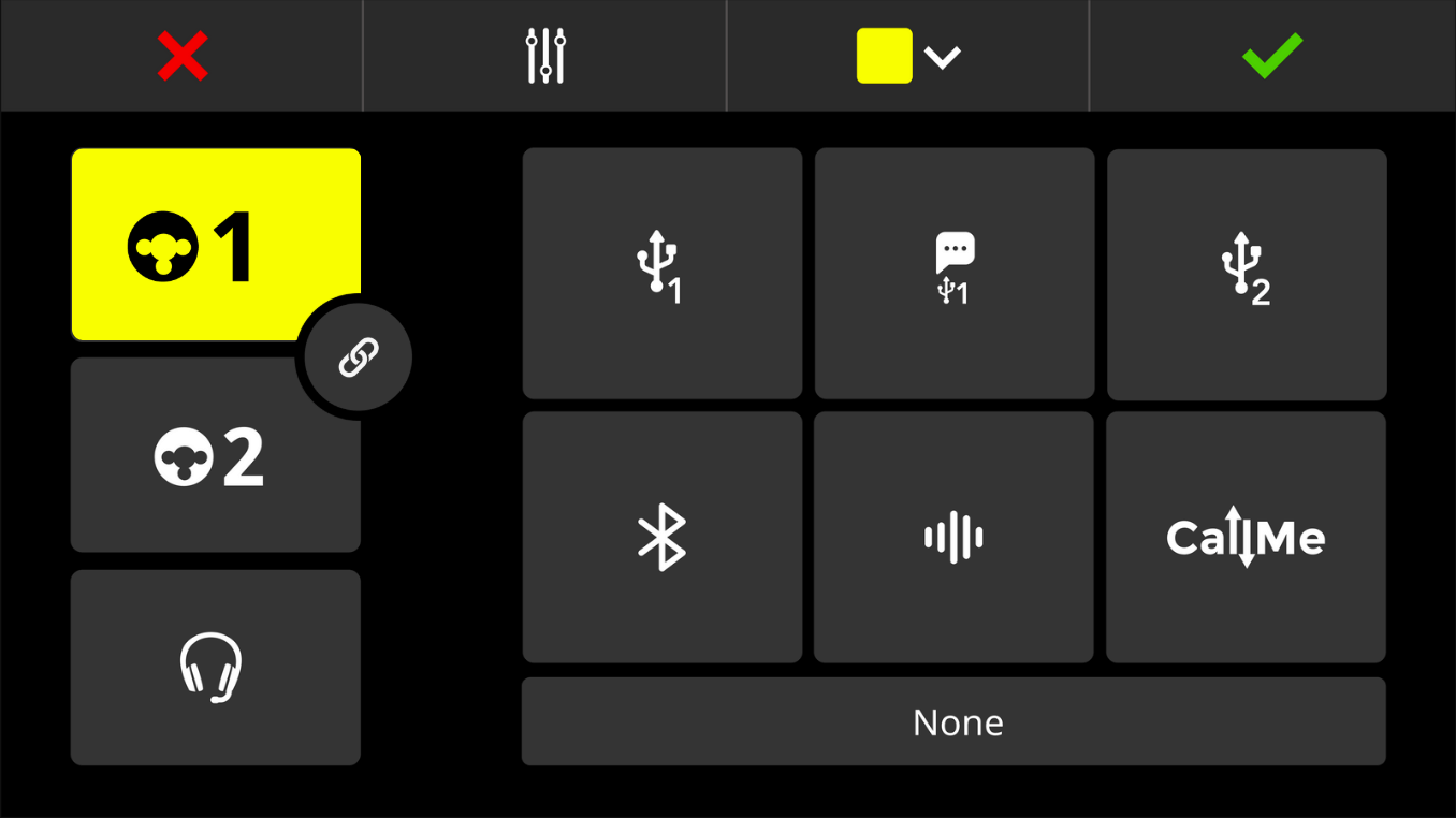 RØDECaster Duo channel setup screen